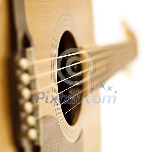 Selective focus detail of guitar