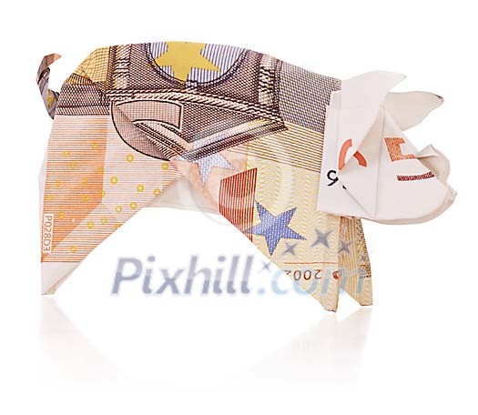 Origami Pig made from 50 euro bill