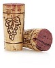 Red wine corks with grapes illustration