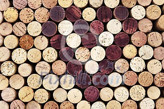 Wine corks forming heart