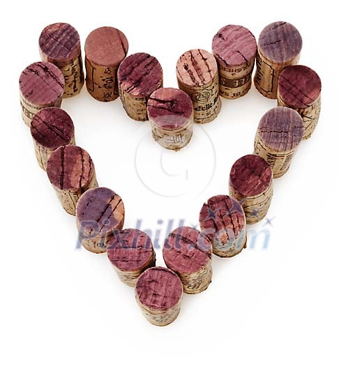 Isolated wine corks forming heart Isolated wine corks forming heart