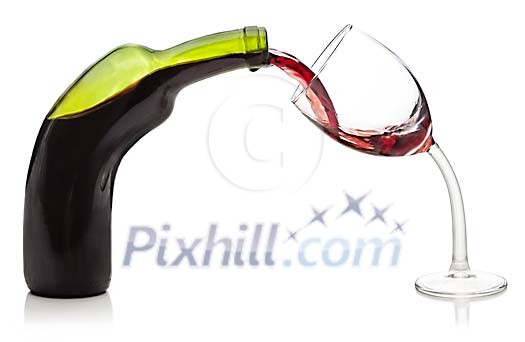 Inanimate objects pouring a glass of wine