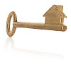 Old style key shaped with house symbol