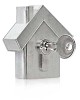 Key lock on house shaped metal