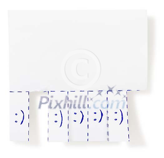 Paper ad with smileys