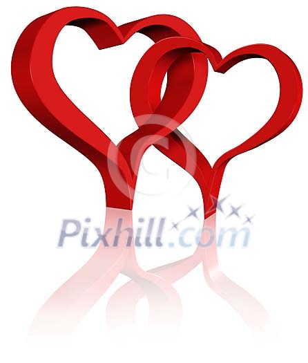 Isolated two hearts engaged Isolated two hearts engaged