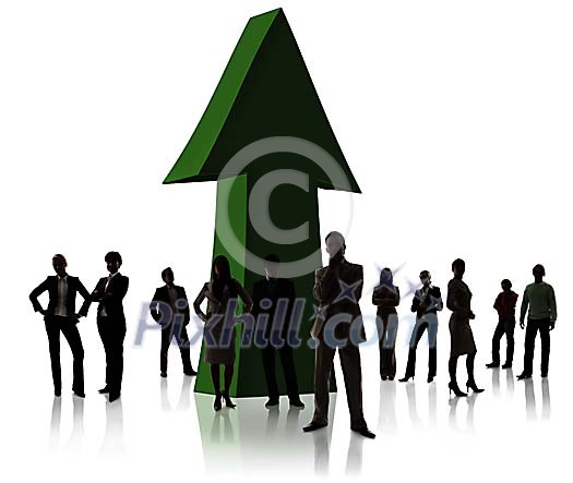 Business team with arrow