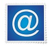 Email symbol on a postal stamp