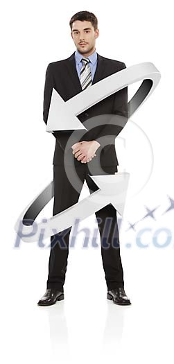 Businessman with arrows Businessman with arrows