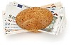 Bread spread with euro bills