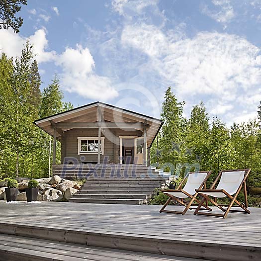Sauna and deck Sauna and deck