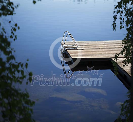 Dock in quiet lake