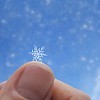 Snowflake on fingertip