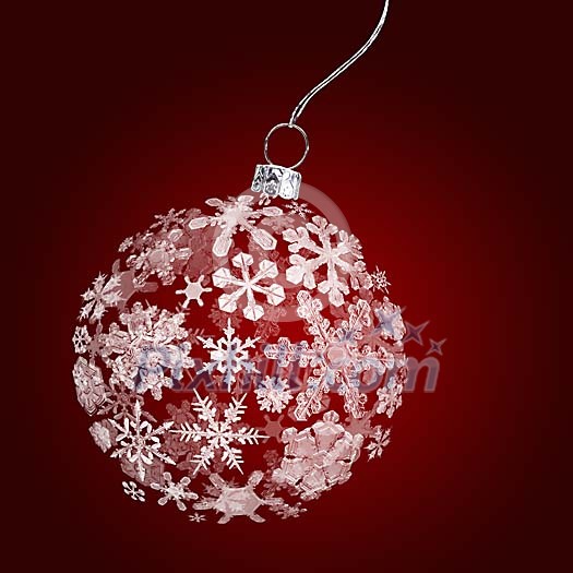 Christmas ball made out of snowflakes