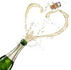 Heartshaped exploding champagne