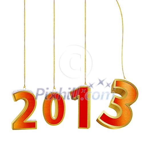 Isolated 2013 with snowflakes Isolated 2013 with snowflakes