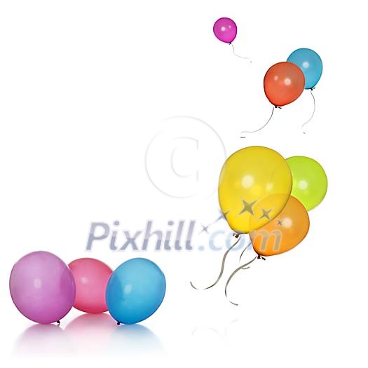 Isolated balloons on a white background