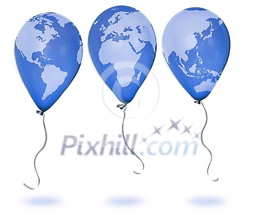 Balloons with earth print Balloons with earth print
