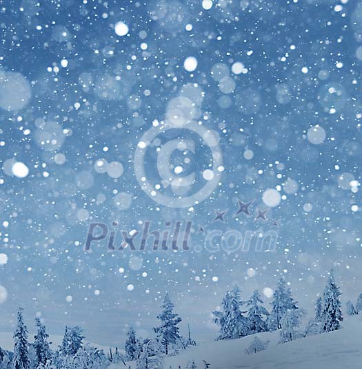 Winter landscape with snow Winter landscape with snow