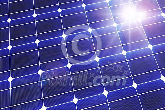 Sun reflecting on solar panel Sun reflecting on solar panel