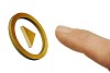 Index finger hitting floating golden 3d play button