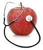 Isolated apple and stethoscope