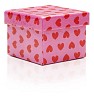 Isolated present box with hearts imprinted