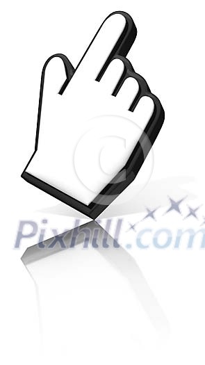 Isolated pointing cursor hand