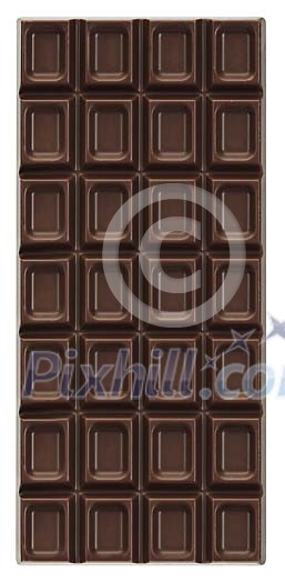 Isolated dark brown chocolate