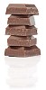 Isolated chocolate pieces piled up