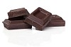 Isolated dark chocolate pieces 