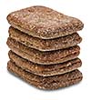 Isolated stack of rye bread