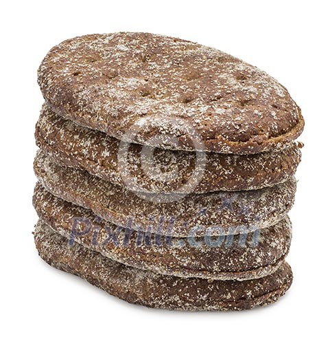 Isolated stack of rye bread Isolated stack of rye bread