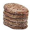 Isolated stack of rye bread