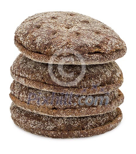 Isolated stack of rye bread Isolated stack of rye bread