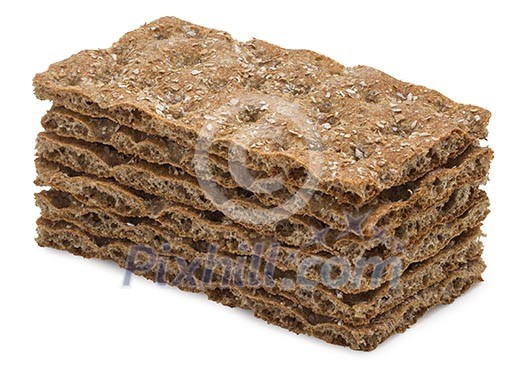 Isolated stack of crispbread Isolated stack of crispbread