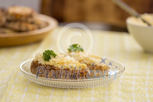 Karelian pasty with egg butter on a plate Karelian pasty with egg butter on a plate