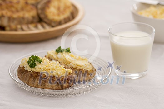 Karelian pasty breakfast with a glass of milk Karelian pasty breakfast with a glass of milk