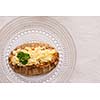 Karelian pasty with egg butter on a plate