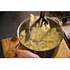 Making of mash potatoes