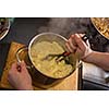Making of mash potatoes