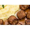 Meatballs with mash potatoes and sauce