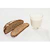 Rye bread with a glass of milk