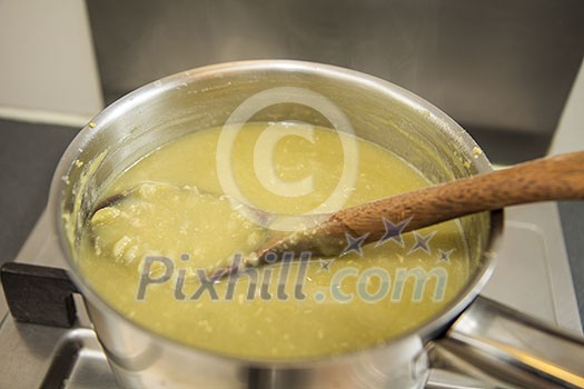 Making of pea soup Making of pea soup