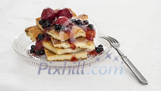 Pancake dessert with jam Pancake dessert with jam