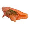 Isolated piece of gravlax