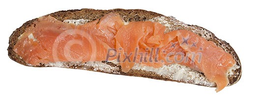 Isolated ryebread with gravlax Isolated ryebread with gravlax