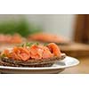 Rye bread with gravlax