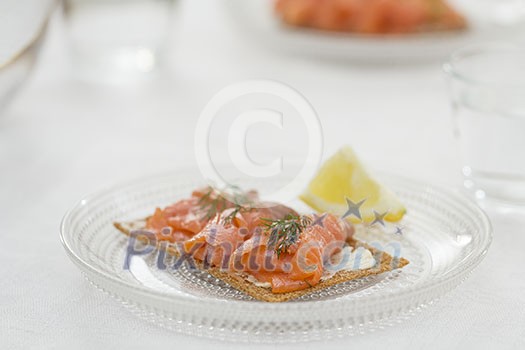 Crispbread with gravlax Crispbread with gravlax