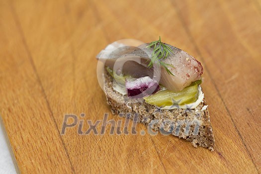 Rye bread with herring Rye bread with herring